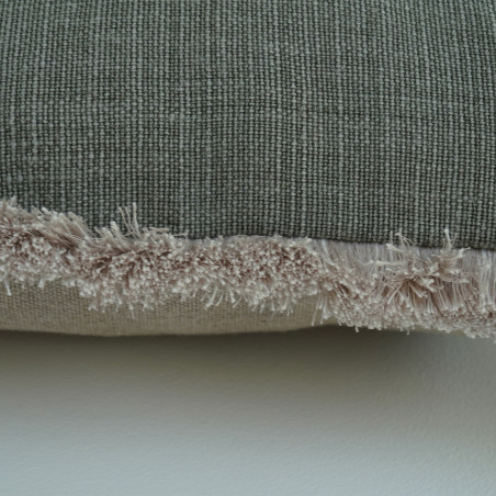 Coussin Apache MÔTHI - coloris sauge - zoom