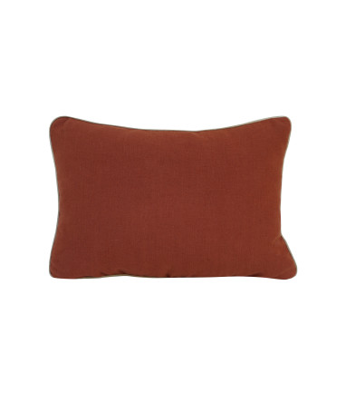 Coussin Môthi - Fleur de Lin - 45x30cm - coloris brique - face