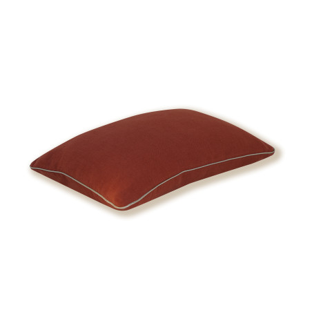 Coussin Môthi - Fleur de Lin - 45x30cm - coloris brique - profil