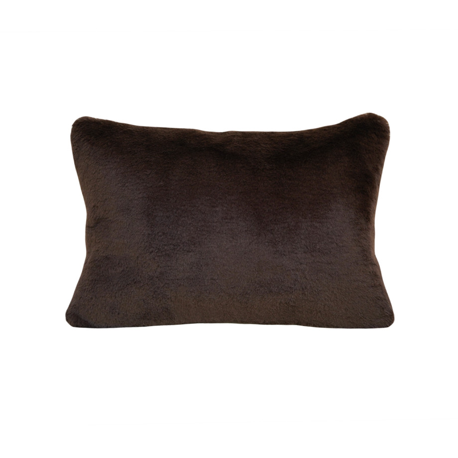 Coussin Peluche MÔTHI - 45x30 - coloris marron - face