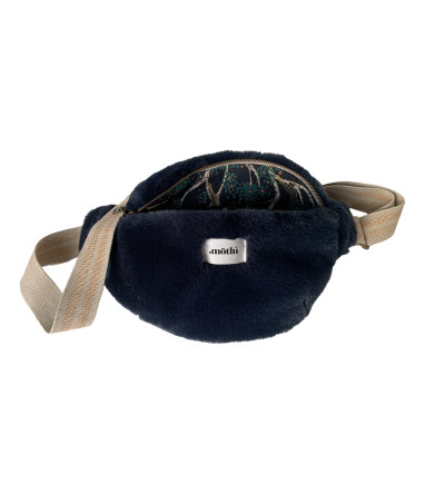 Sac banane Peluche MÔTHI - coloris bleu - face 01