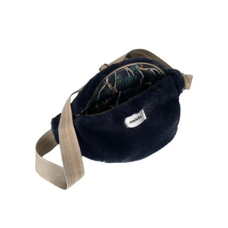 Sac banane Peluche MÔTHI - coloris bleu - face 02