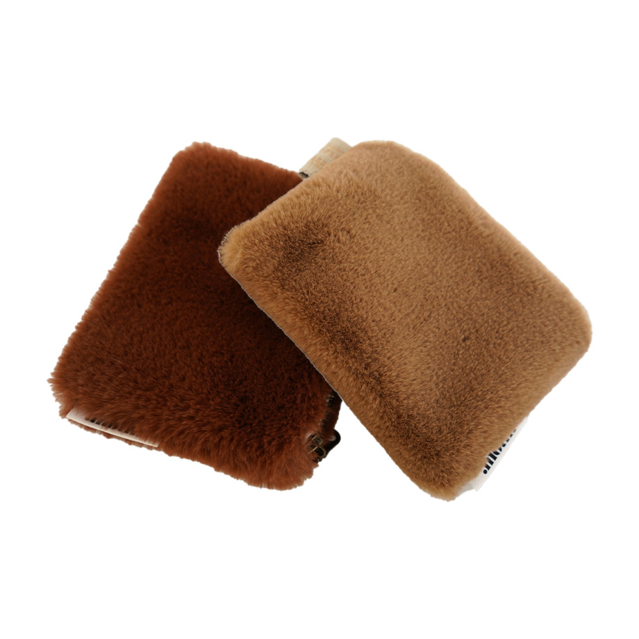 Petite pochette Peluche MÔTHI - coloris terracotta et tabac - face