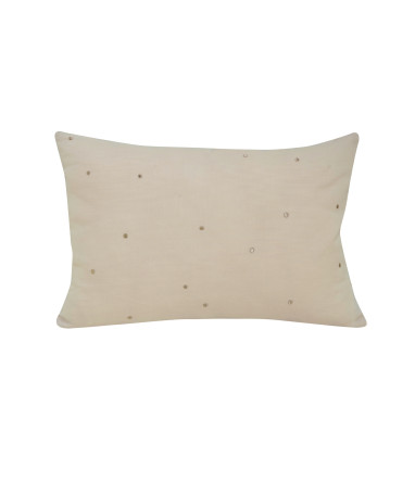 Coussin Plumetis MÔTHI - 45x30 - coloris écru - face