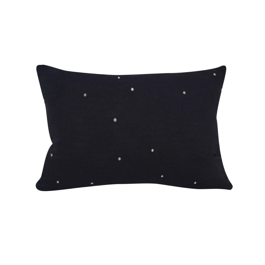 Coussin Plumetis MÔTHI - 45x30 - coloris nuit - face