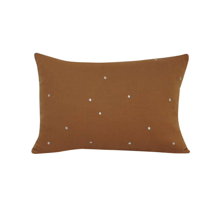 Coussin Plumetis MÔTHI - 45x30 - coloris ocre - face