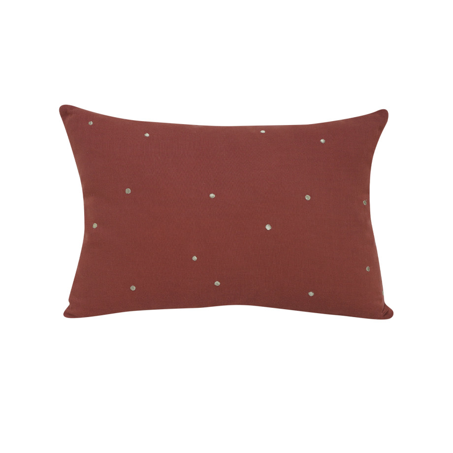 Coussin Plumetis MÔTHI - 45x30 - coloris terracotta - face