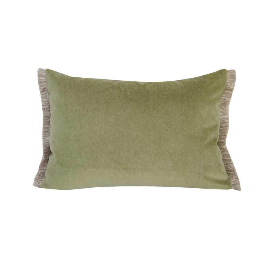 Coussin Ibiza MÔTHI - 45x30 - coloris olive - face