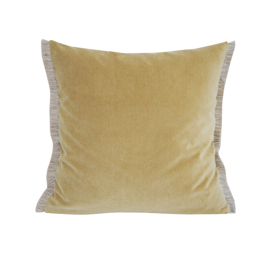 Coussin Ibiza MÔTHI - 45x45 - coloris moutarde - face