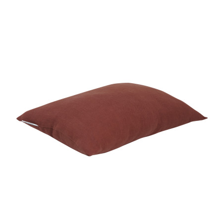 Coussin Linum MÔTHI - 45x30 - coloris brique - profil