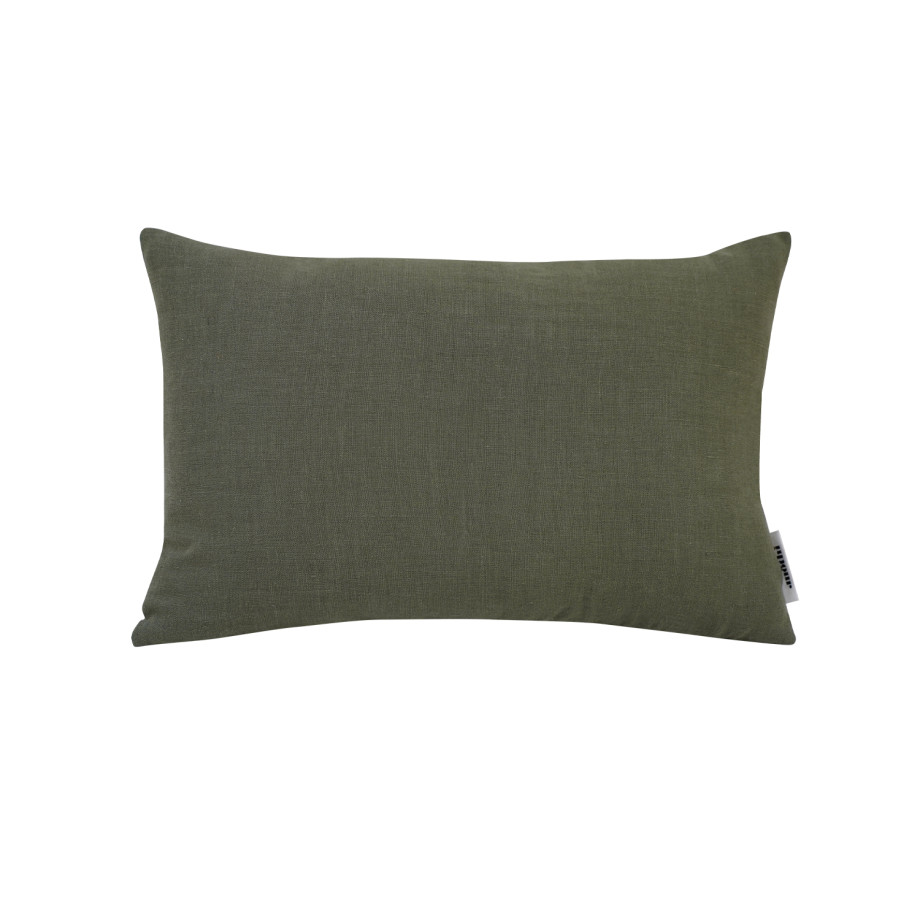 Coussin Linum MÔTHI - 45x30 - coloris kaki - face